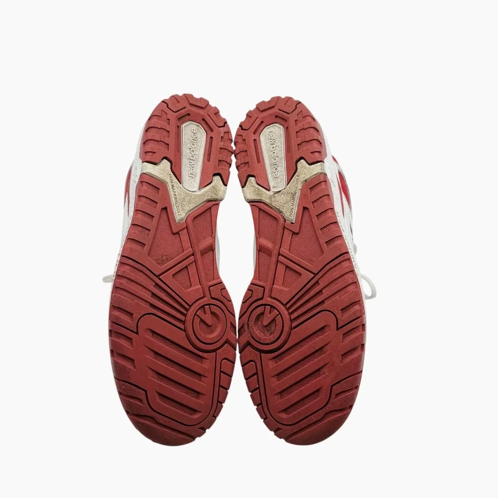 New Balance 550 Men's‎ White Red Suede Leather Low Top Sneakers Size 7